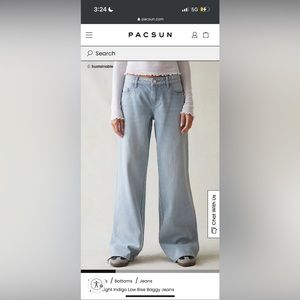 Pacsun Eco Light Indigo Low Rise Baggy Jeans